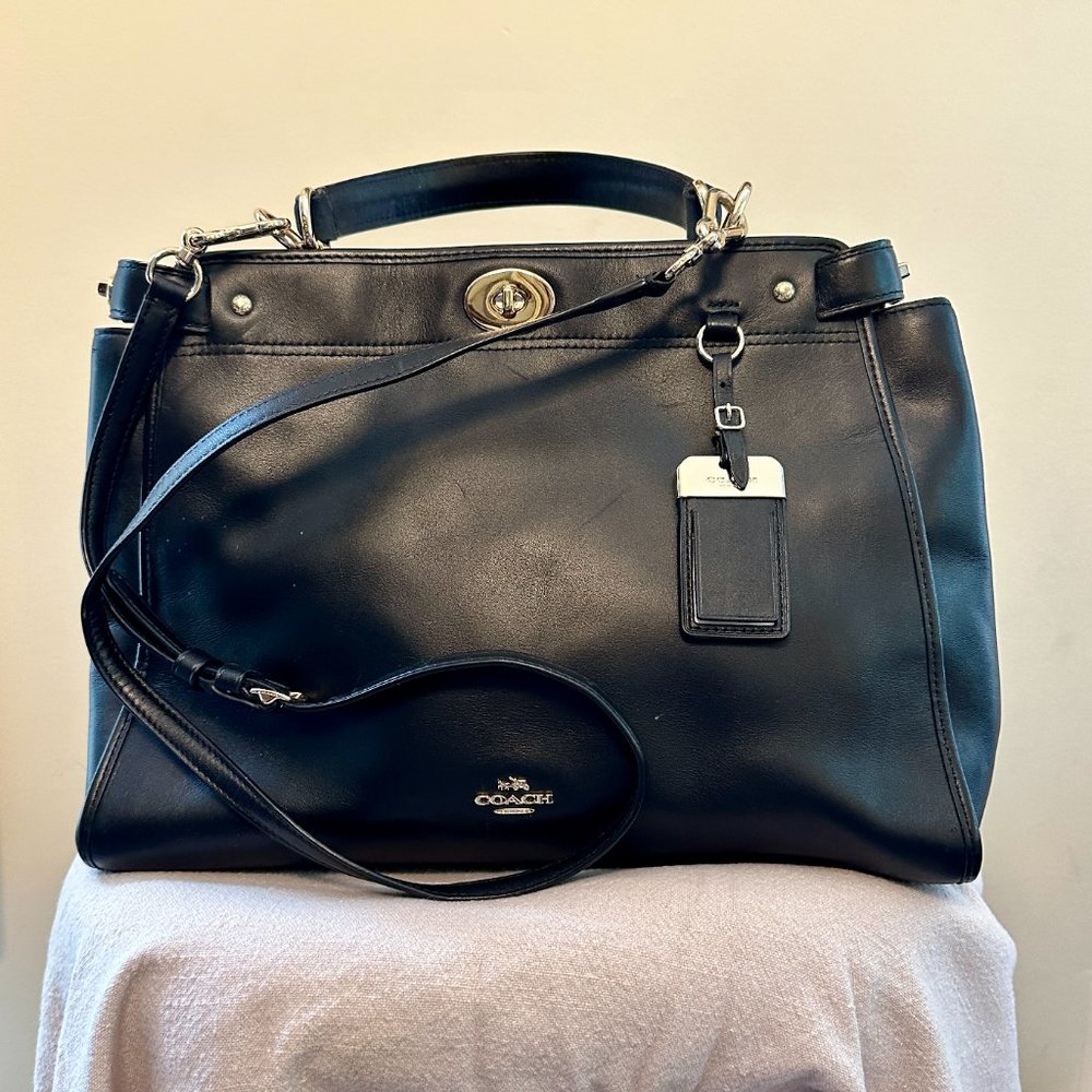 Coach Gramercy Satchel In Black Leather